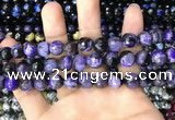 CAA3091 15 inches 10mm faceted round fire crackle agate beads wholesale