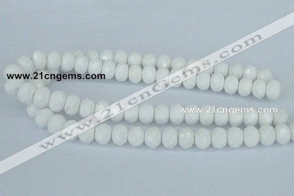 CAA31 15.5 inches 10*14mm rondelle white agate gemstone beads