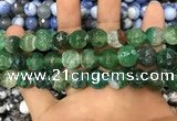 CAA3146 15 inches 12mm faceted round fire crackle agate beads wholesale