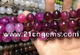 CAA3192 15 inches 14mm faceted round fire crackle agate beads wholesale