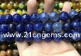 CAA3195 15 inches 14mm faceted round fire crackle agate beads wholesale