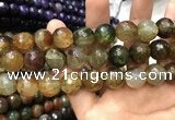 CAA3199 15 inches 14mm faceted round fire crackle agate beads wholesale