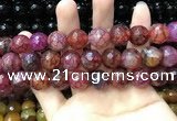 CAA3200 15 inches 14mm faceted round fire crackle agate beads wholesale