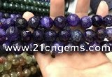 CAA3202 15 inches 14mm faceted round fire crackle agate beads wholesale