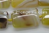 CAA322 15.5 inches 22*32mm rectangle yellow line agate beads