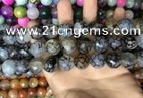 CAA3230 15 inches 16mm faceted round fire crackle agate beads wholesale