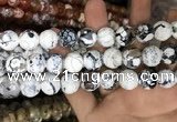 CAA3231 15 inches 16mm faceted round fire crackle agate beads wholesale