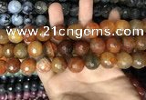 CAA3238 15 inches 16mm faceted round fire crackle agate beads wholesale