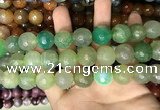 CAA3239 15 inches 16mm faceted round fire crackle agate beads wholesale