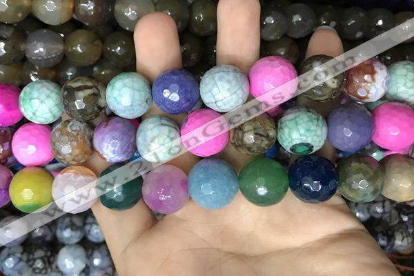 CAA3240 15 inches 16mm faceted round fire crackle agate beads wholesale