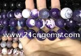 CAA3241 15 inches 16mm faceted round fire crackle agate beads wholesale