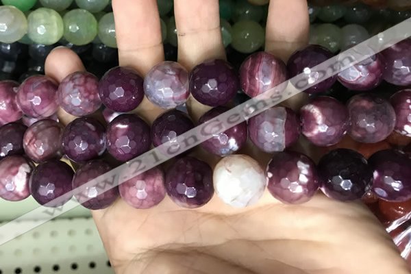 CAA3244 15 inches 16mm faceted round fire crackle agate beads wholesale