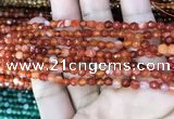 CAA3252 15 inches 4mm faceted round line agate beads wholesale