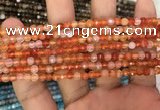 CAA3264 15 inches 4mm faceted round agate beads wholesale