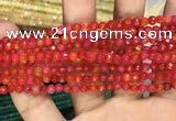 CAA3266 15 inches 4mm faceted round agate beads wholesale