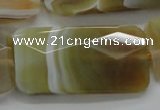 CAA327 15.5 inches 25*50mm faceted rectangle yellow line agate beads