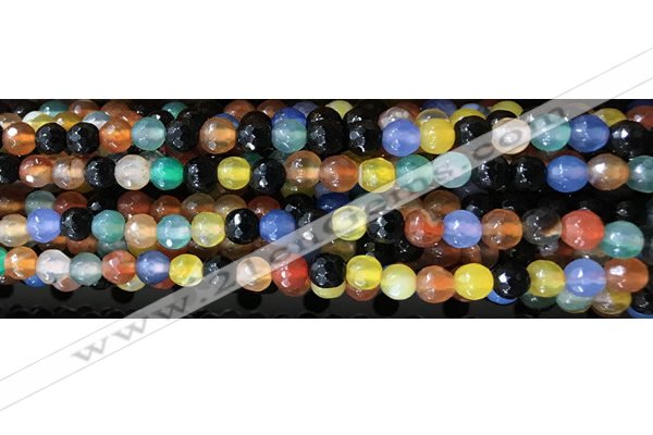 CAA3296 15 inches 6mm faceted round agate beads wholesale