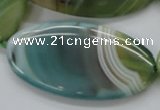 CAA330 15.5 inches 30*40mm oval green line agate beads