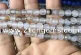 CAA3300 15 inches 6mm faceted round agate beads wholesale