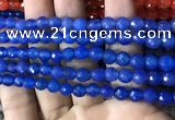 CAA3307 15 inches 6mm faceted round agate beads wholesale