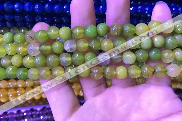 CAA3332 15 inches 8mm faceted round agate beads wholesale