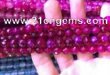 CAA3334 15 inches 8mm faceted round agate beads wholesale