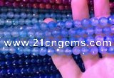 CAA3335 15 inches 8mm faceted round agate beads wholesale