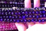 CAA3337 15 inches 8mm faceted round agate beads wholesale