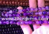 CAA3338 15 inches 8mm faceted round agate beads wholesale