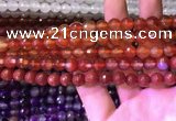 CAA3340 15 inches 8mm faceted round agate beads wholesale