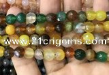 CAA3347 15 inches 8mm faceted round agate beads wholesale