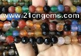 CAA3348 15 inches 8mm faceted round agate beads wholesale