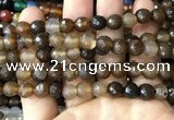 CAA3349 15 inches 8mm faceted round agate beads wholesale