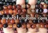 CAA3352 15 inches 8mm faceted round agate beads wholesale