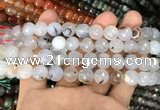 CAA3362 15 inches 10mm faceted round agate beads wholesale