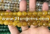 CAA3365 15 inches 10mm faceted round agate beads wholesale