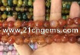 CAA3367 15 inches 10mm faceted round agate beads wholesale