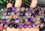 CAA3370 15 inches 10mm faceted round agate beads wholesale