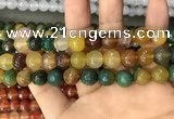 CAA3377 15 inches 10mm faceted round agate beads wholesale