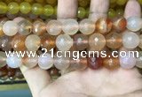 CAA3396 15 inches 12mm faceted round agate beads wholesale