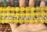 CAA3397 15 inches 12mm faceted round agate beads wholesale