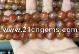 CAA3400 15 inches 12mm faceted round agate beads wholesale