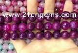 CAA3401 15 inches 12mm faceted round agate beads wholesale