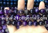 CAA3402 15 inches 12mm faceted round agate beads wholesale