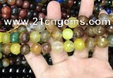 CAA3404 15 inches 12mm faceted round agate beads wholesale