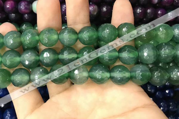 CAA3406 15 inches 12mm faceted round agate beads wholesale