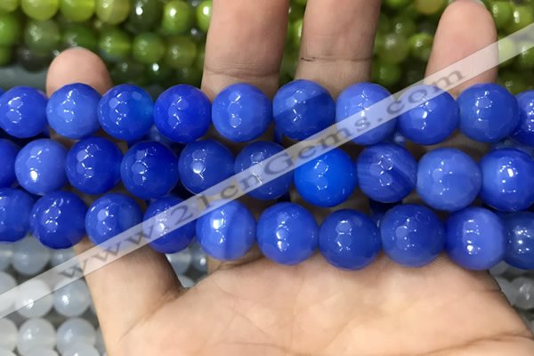 CAA3409 15 inches 12mm faceted round agate beads wholesale