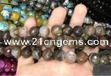 CAA3411 15 inches 12mm faceted round agate beads wholesale