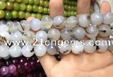 CAA3420 15 inches 14mm faceted round agate beads wholesale