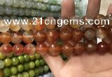 CAA3423 15 inches 14mm faceted round agate beads wholesale